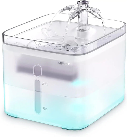 Smart LED Cat Water Fountain – 3L Automatic Pet Drinking Dispenser with Quadruple Filter