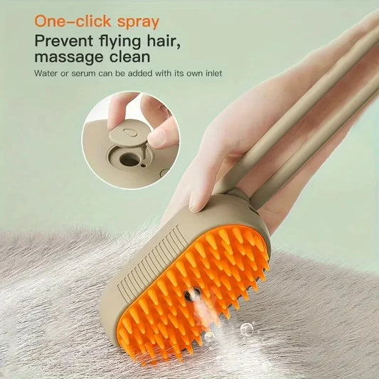 2-in-1 Pet Grooming Brush – Remove Loose Hair & Clean with Built-in Water Tank